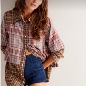Plaid Button-Up Shirt We The Free